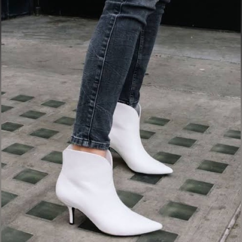 Anine Bing Sleek White Ankle Booties
